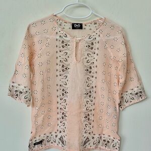Pre-owned D&G DOLCE & GABBANA JUNIOR children size 5 blush pink sheer blouse